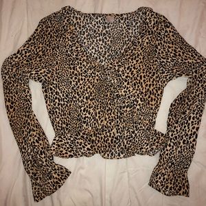 Leopard print long sleeve top